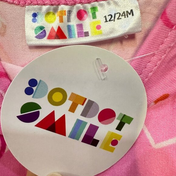 Dot Dot Smile Pink Flamingo Heart Girls Ballet 3/4 Sleeve Dress Rare LLR 12/24M - Picture 3 of 6